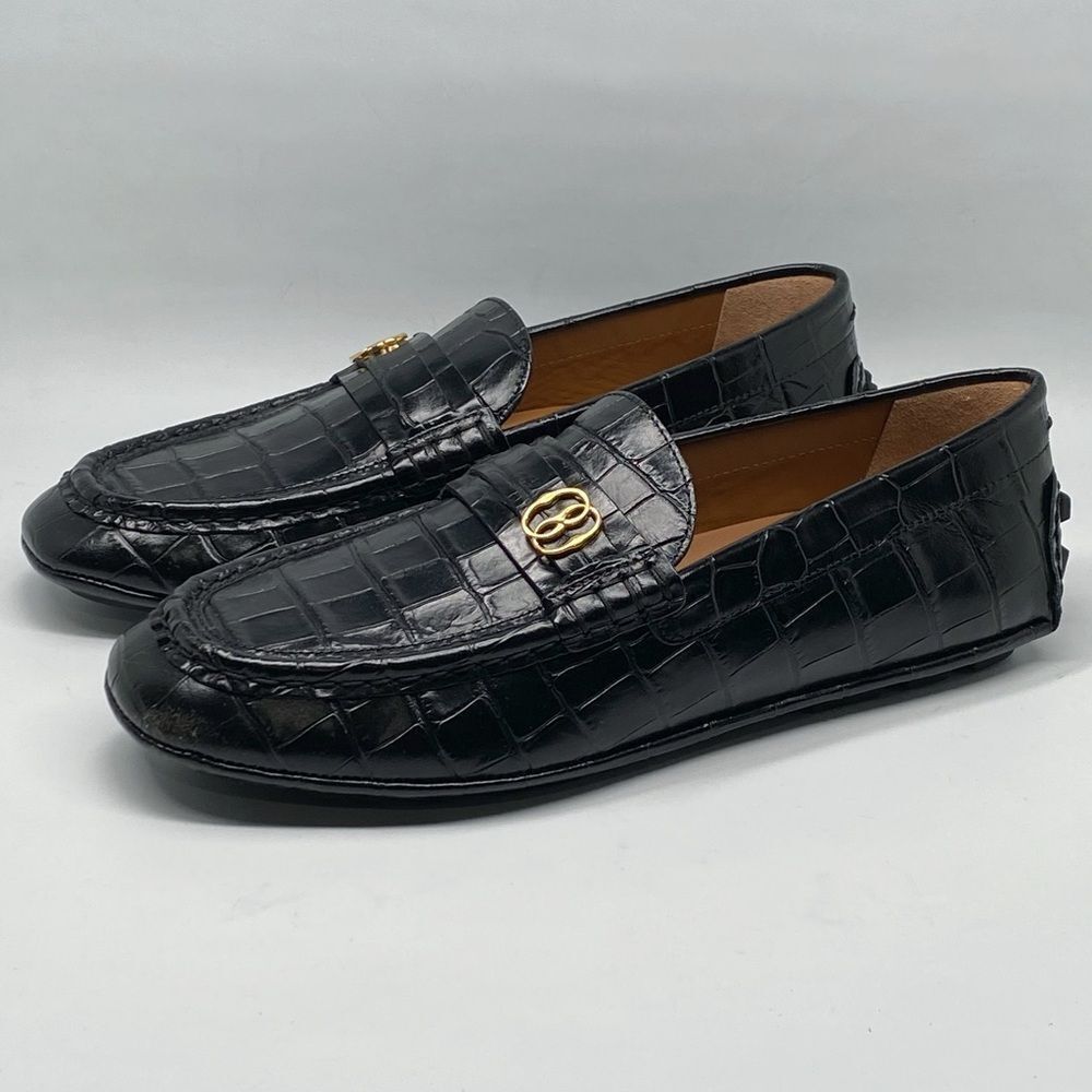 Bally Keeper Croc-Embossed Leather Driving Loafers size 8.5